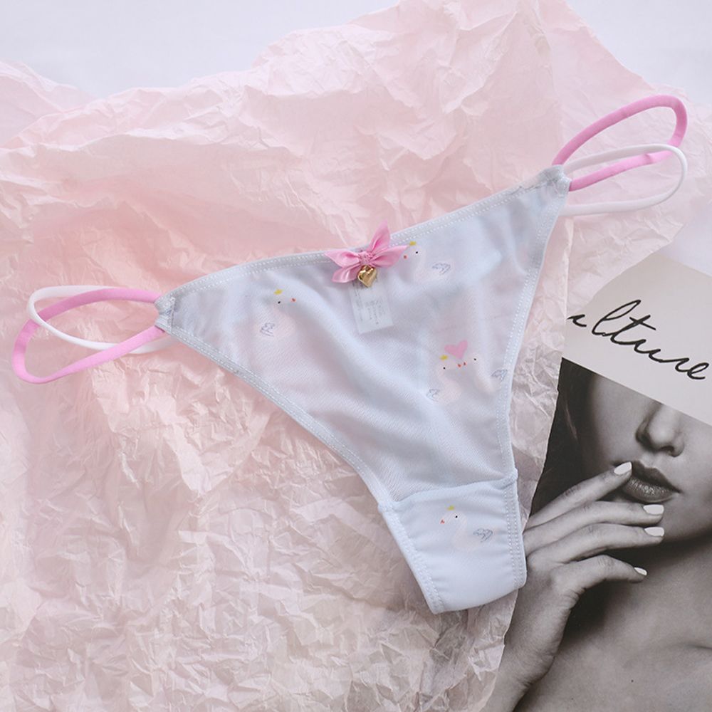 Qingxin thoáng khí dễ thương mèo cạp thấp gấu cho trái tim Hàn Quốc cho nữ Đồ lót lưới sọc tóm tắt Phụ Nữ Cung quần lót