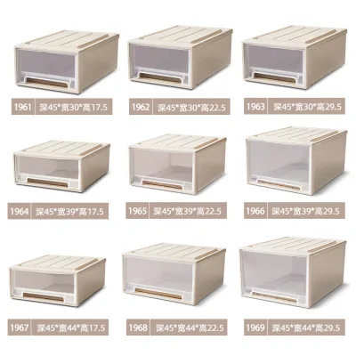 Heighten Stackable Drawer Storage Box Cabinet Wardrobe Plastic box Organizer Furniture