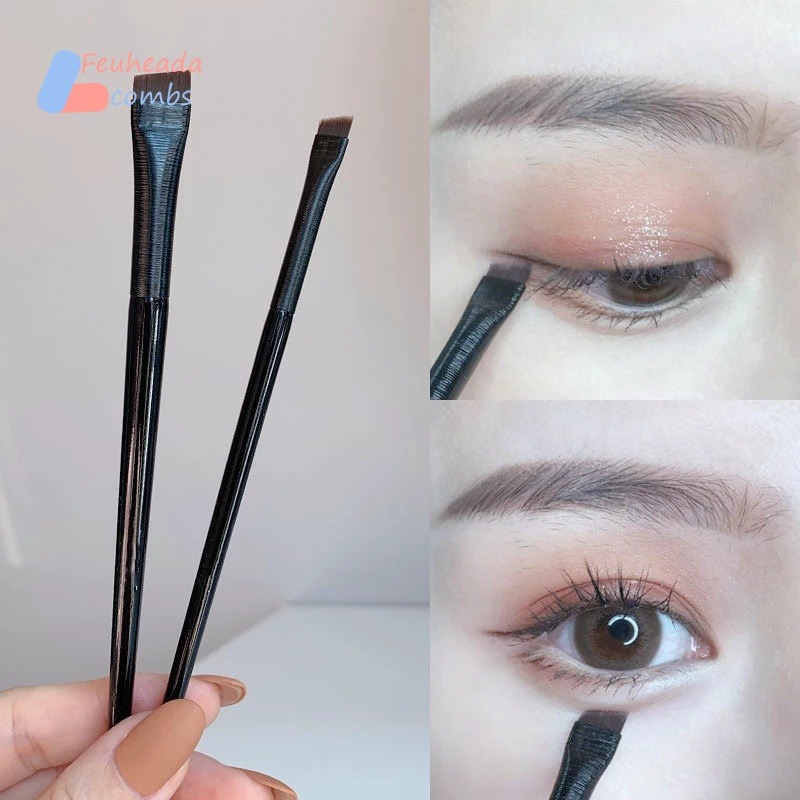 Siêu mỏng Tốt Góc Xiên Đầu Phẳng cọ chải lông mày Nghề dụng cụ trang điểm Xách Tay Nhỏ Góc Bút kẻ lông mày Bàn Chải Cọ kẻ mắt cọ trang điểm mắt Cọ kẻ mắt