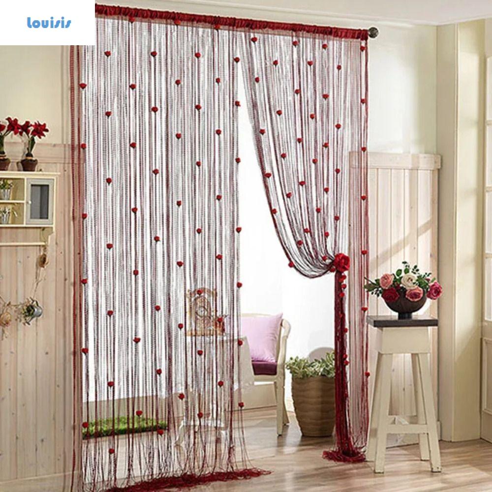 เลือกซื้อ ผ้าม่าน LOUISIS เงางาม ผ้าม่านเส้นรูปดอกกุหลาบ ฉากกั้นห้อง 12เมตรค่ะ ม่านหน้าต่างพู่ สง่างามเรียบหรู สีทึบทึบ ม่านประตู ของตกแต่งบ้าน ราคาพิเศษ มีเก็บเงินปลายทาง