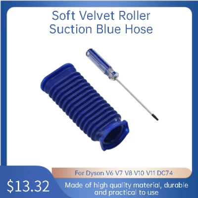 Soft Velvet Roller Suction Blue Hose For Dyson V6 V7 V8 V10 V11 DC74 Vacuum Cleaners Accessories Dyson roller suction