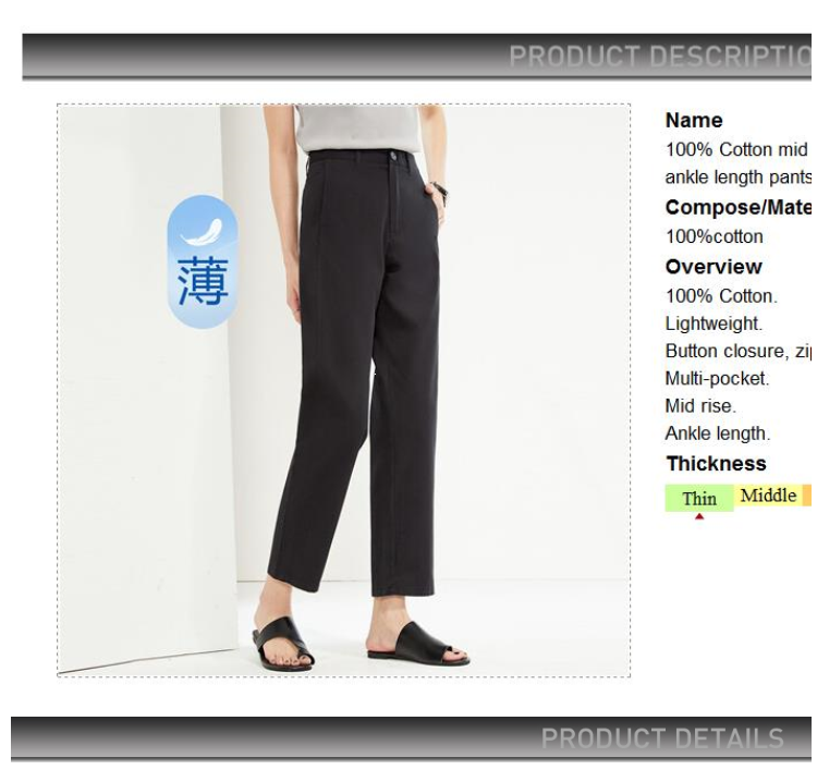 GIORDANO Damenhose aus 100% Baumwolle, mittelhoher Bund, Knöchellänge, geschmeidige, weiche, modische Freizeithose 05424331