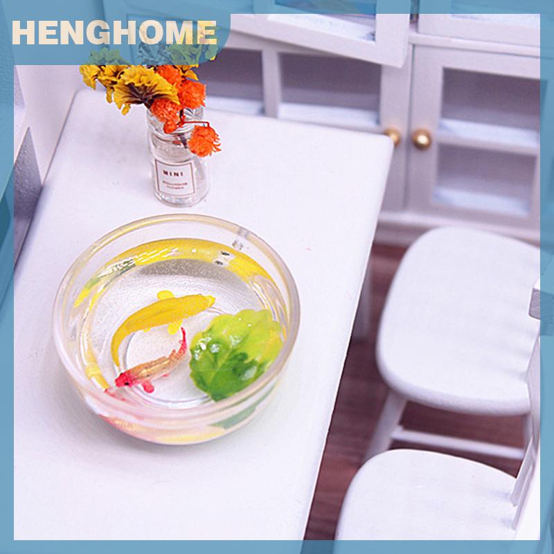 HENGHOME 1 chiếc bát Cá Koi cá vàng mô phỏng nhà búp bê thu nhỏ đồ chơi phụ kiện tự làm