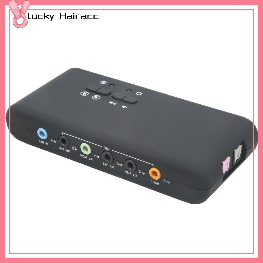 LUCKY HAIRACC Quang âm thanh nổi 7.1 Card âm thanh Chipset cm6206 Với 2 đầu Micro Hộp âm thanh USB Chuyên nghiệp Âm thanh nổi Card âm thanh ngoài