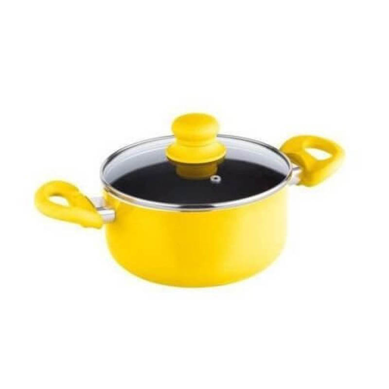 Lamart Aluminium Saucepan with Lid - 24cm - Yellow Singapore