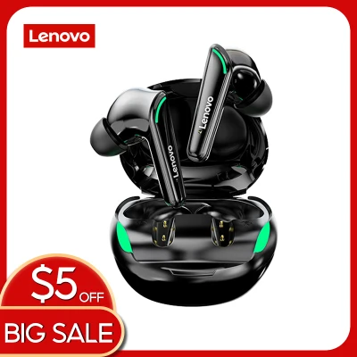 100% Original Lenovo TWS Gaming Bluetooth Earphone Bluetooth 5.1 Low Latency Wireless Headset with Mic 3D Stereo Bass True Wireless Gamer Earbuds