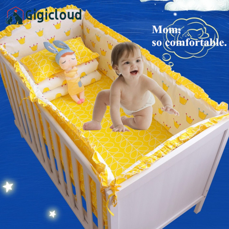 Gigicloud 5pcs Baby Bedding Suit 4pcs Baby Crib Bumper 1pc Bed Sheet Set