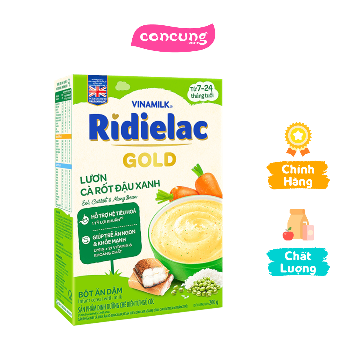 RIDIELAC GOLD Lươn cà rốt đậu xanh HG 200g