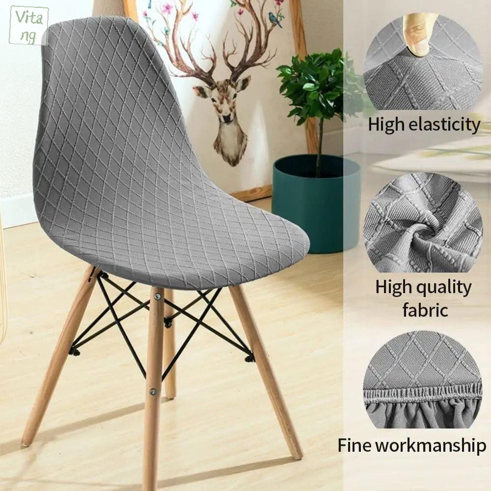 VITANG Mềm mại Bọc ghế nhà hàng Màu sắc đồng nhất Có thể co giãn Áo bọc ghế co giãn Jacquard Dễ dàng cài đặt Dày hơn Áo bọc ghế Trang trí nhà cửa