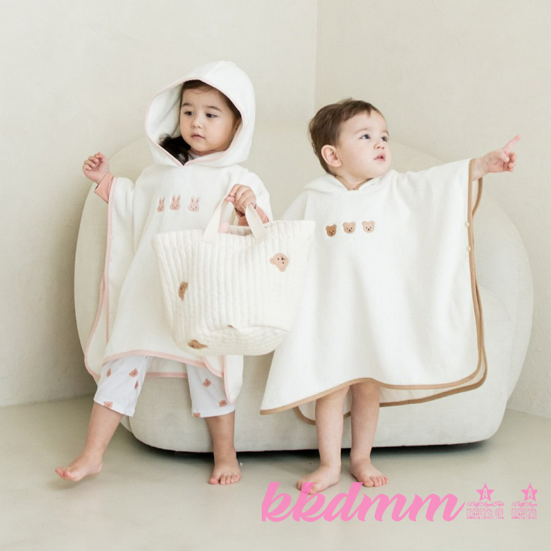 [kkdmm] Cartoon Hooded Baby Towel Baby Bath Towel Cotton Robe Baby Shower Baby Bathrobe Unisex Swimming Beach Towels 59*62cm