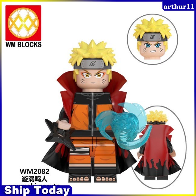 [Xcasd] Arthur Đồ chơi Lego Naruto phim hoạt hình Akatsuki Sasuke Itachi Madara Obito wm6105 6106