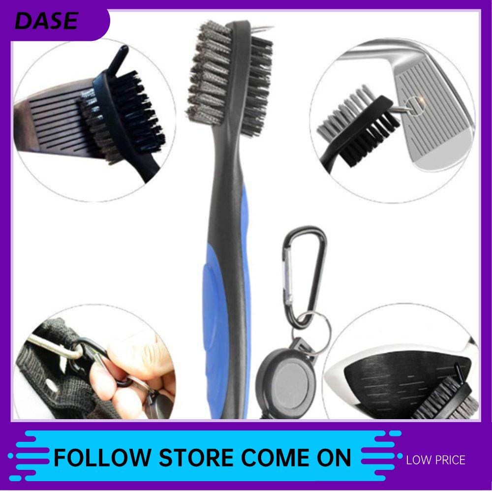 DASE Có thể thu vào Đôi Hai Irons Woods Câu Lạc Bộ Golf Bàn Chải Công Cụ làm sạch Rãnh Cleaner Clip Để Túi