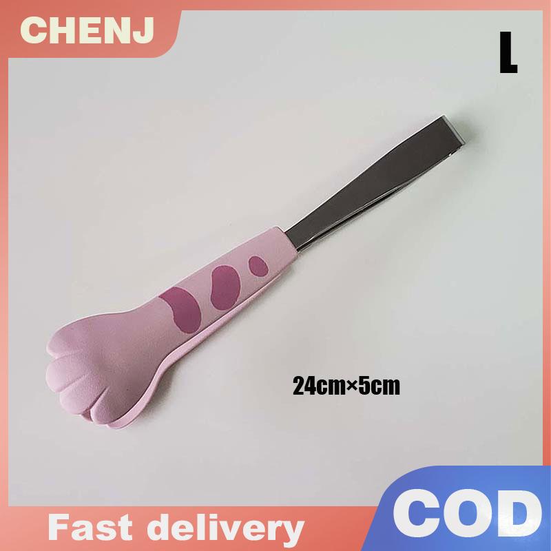 CHENJ ที่คีบอาหารรูปอุ้งเท้าแมวที่คีบอาหารลายการ์ตูนน่ารักที่คีบบาร์บีคิวสแตนเลส ราคา 34 บาท*ส่งฟรี