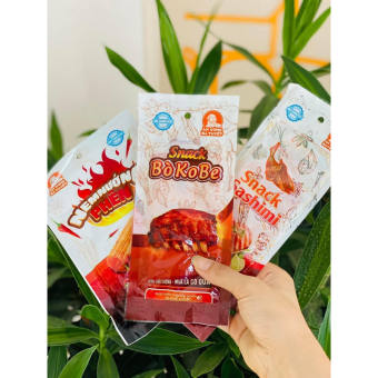 bịch 30 gói Ăn cùng bà Tuyết - Snack bò kobe, nem nướng phên, Sashimi cá hồi