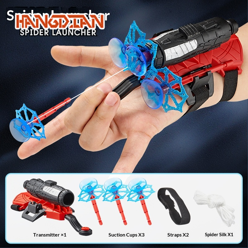 HANGDIAN Spider Web Launcher Toy for Kids - Wearable Glove with Suction Discs and Stretchy Web String, Fun Action Playset for Boys ราคา 77 บาท*ส่งฟรี