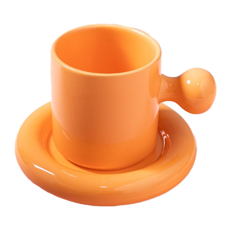 Candy Solid Color Mug Dish Combination Set Simple Home Cup Office Coffee Afternoon Tea Cup Dish Set