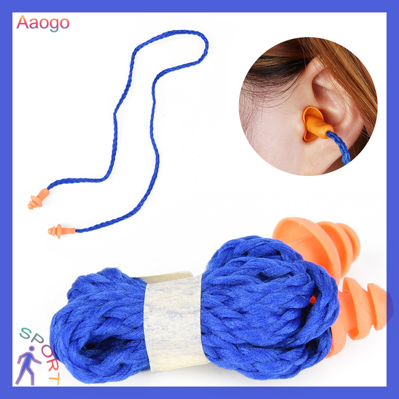 Aaogo 10 cái Nút tai bảo vệ thính giác silicon mềm nút tai có dây tái sử dụng mới