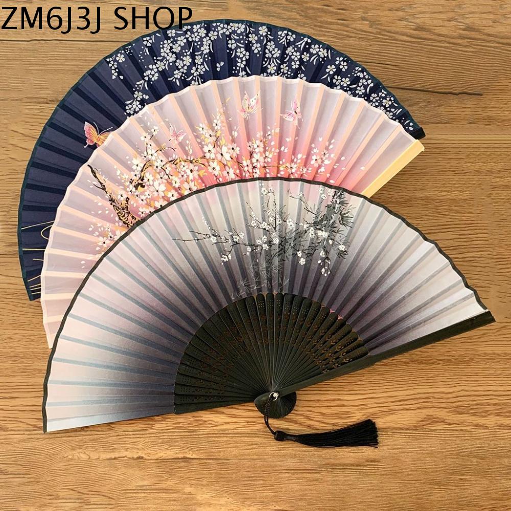 ZM6J3J Thanh lịch Đa-mô hình Đầy màu sắc Món Quà mùa hè Handmade Tre Gỗ Fan Hâm Mộ gấp Múa Hand Fan Fan Thủ Công Mỹ Nghệ Trang Trí nội thất