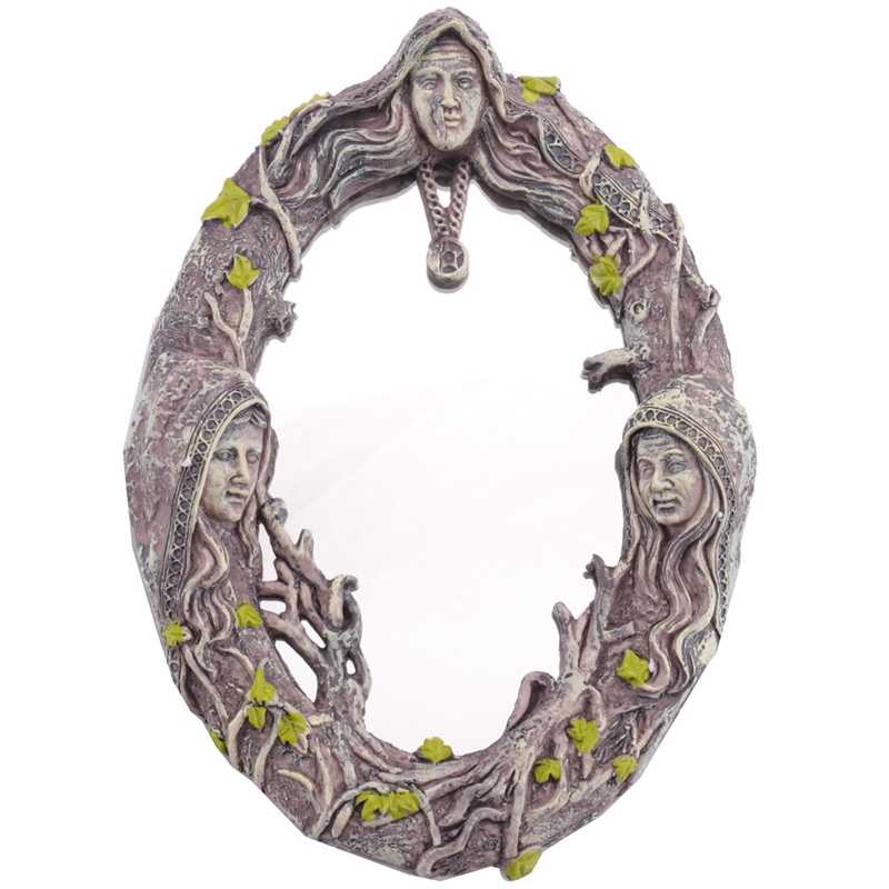Triple Moon Goddess Wall Mirror Wall-Mounted Mirror with Five