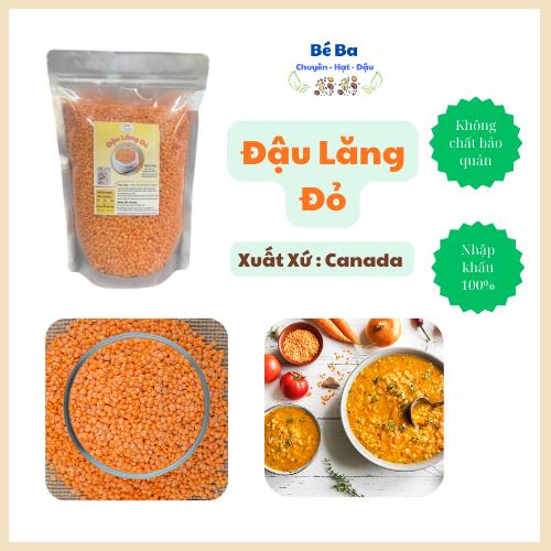 1KG Đậu lăng đỏ đã tách vỏ nhập CANADA không biến đổi gen