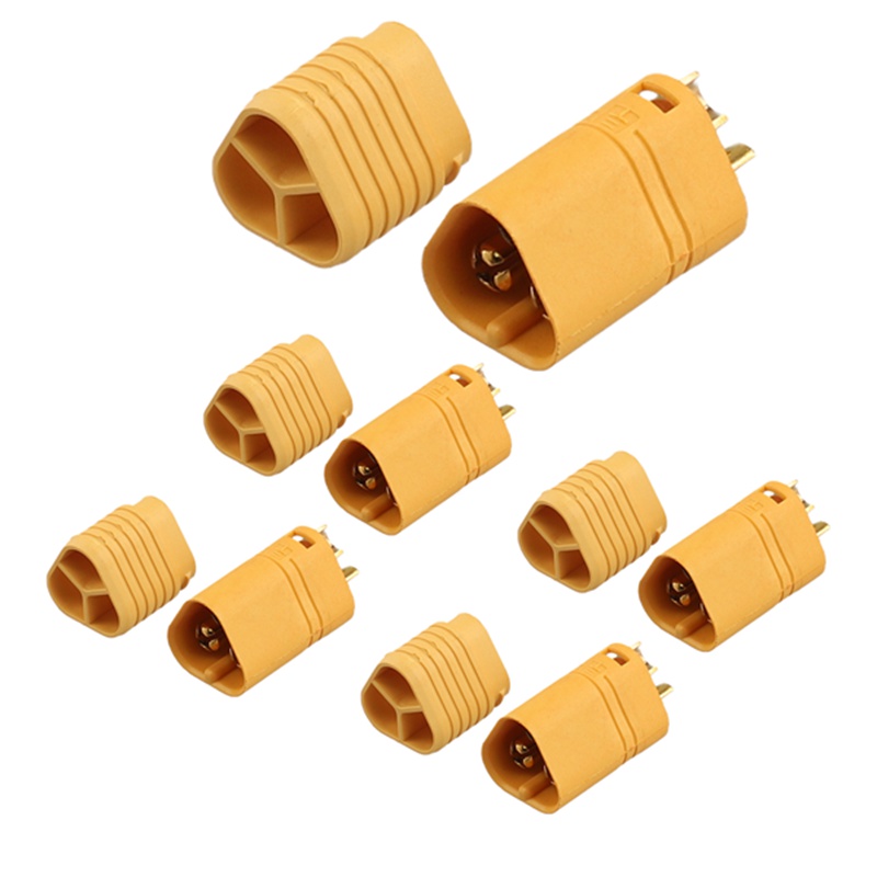 (BMQZ) 5 Pairs MT60 3.5mm 3-wire 3-pole Connector Plug Set for RC ESC to Motor 5 Male Connectors & 5 Female Connectors