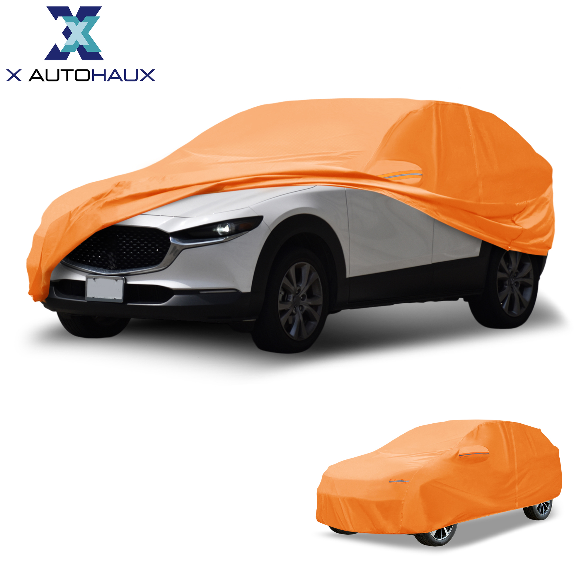 X AUTOHAUX Car Cover Waterproof All Weather Automotive Outdoor Anti-UV Full Exterior Cover for Mazda CX-30 Aluminum Film Orange with Left Side Zipper ราคา 2,393 บาท*ส่งฟรี