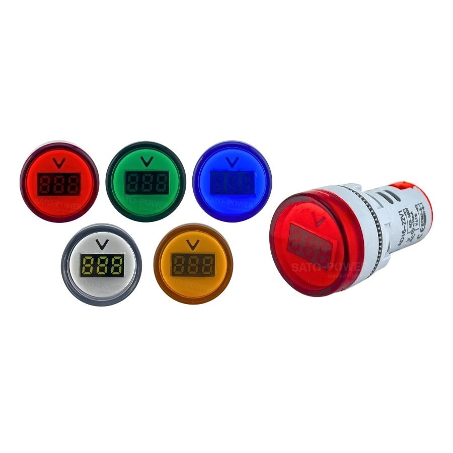 SUNMOON ดิจิตอล โวลต์มิเตอร์ (V) | 20-600V / 220Vac | รุ่น PL-DVM-22 ขนาด 22mm. ราคา 115 บาท*ส่งฟรี