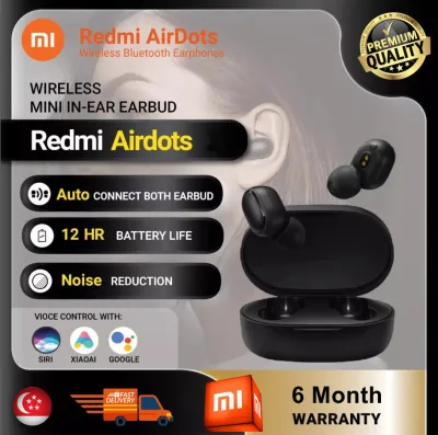Xiaomi Redmi Airdots Basic TWS Mi True Wireless EarBuds Voice Control Noise Cancelling Basic Earphone Bluetooth 5.0 Stereo Bass
