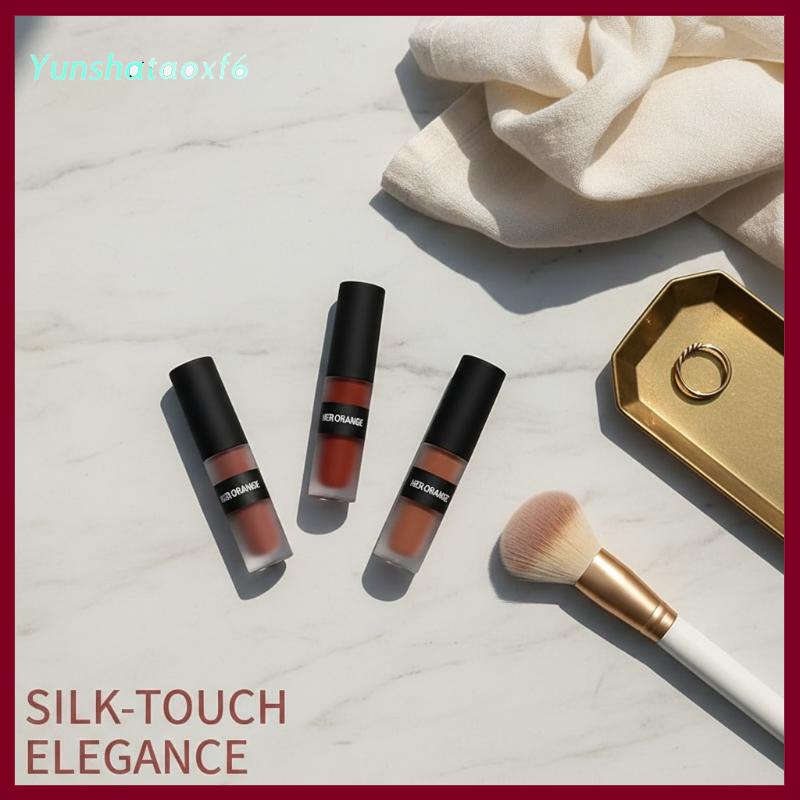 yunshataoxf Herorange môi men không thấm nước mờ Son môi nhung son bóng không khô Nude môi Nâu Tint bùn trang điểm mỹ phẩm