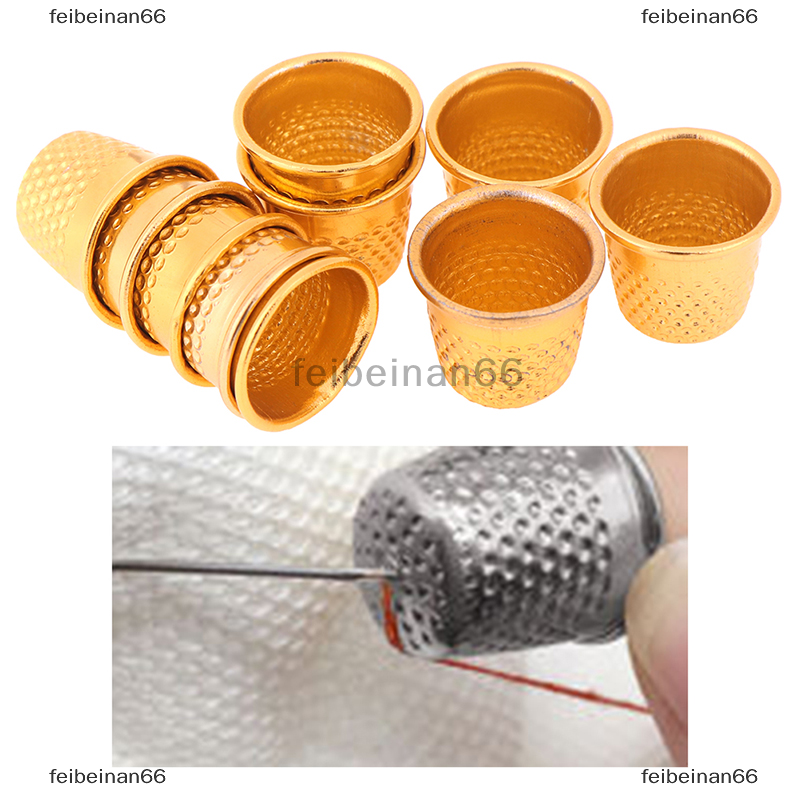 6 Pieces Sewing Thimble Finger Protector,adjustable Metal Finger Shield  Protector For Sewing Embroid