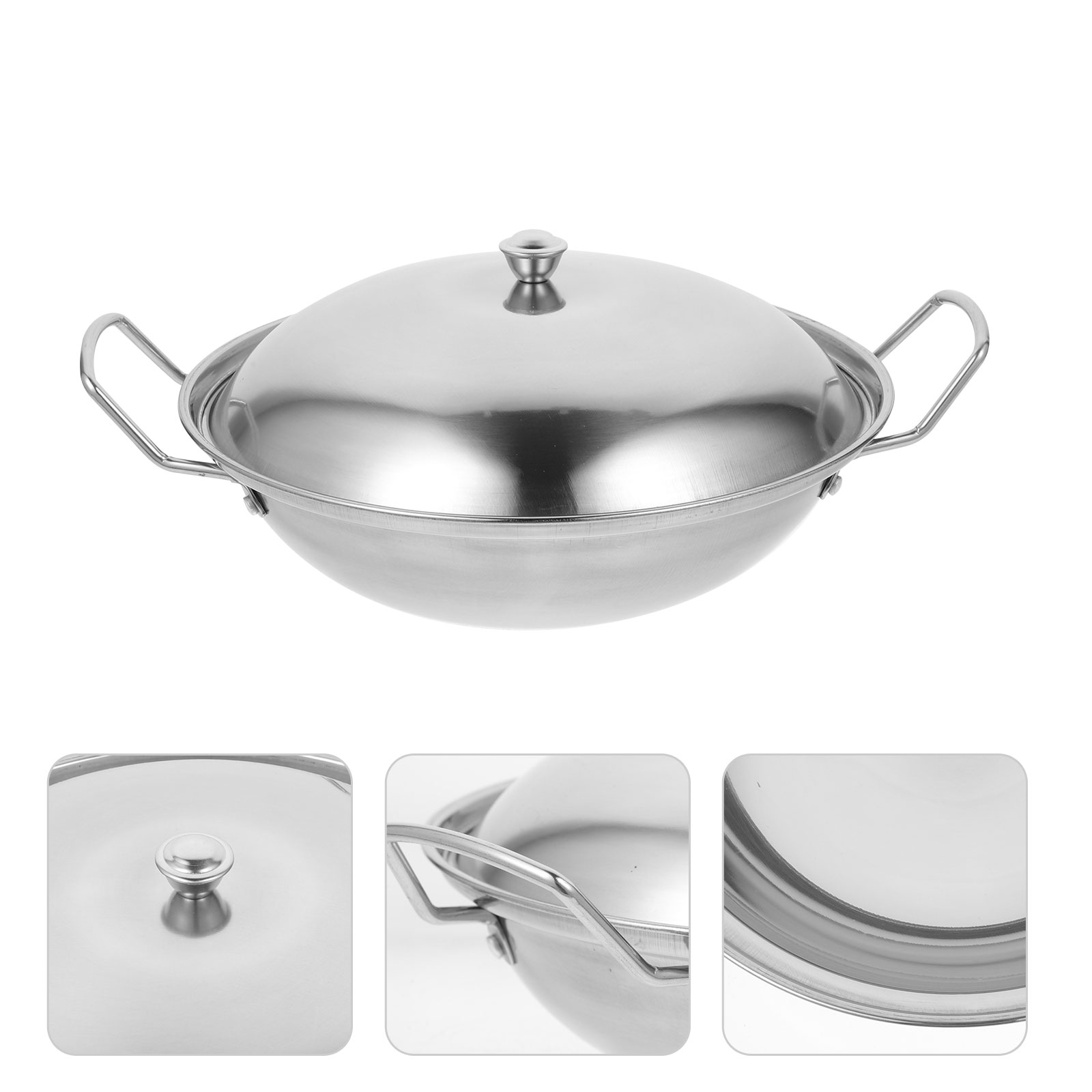 Xinguobusiness woks & khuấy chảo rán Trung Quốc Ấm sắt Chảo nước sốt thép không gỉ Vung chảo woks & 