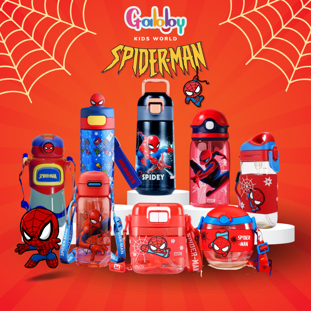 Bình nước siêu nhân nhện spiderman nhiều mẫu cho bé trai đi học, đi chơi
