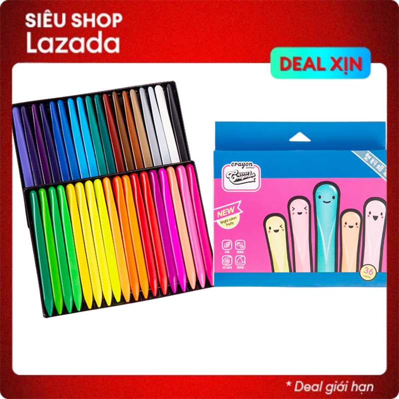 Bộ màu sáp 36-24-12 màu Hữu Cơ an toàn cho bé thỏa sức sáng tạo - Màu sáp hữu cơ tự nhiên không bẩn tay, quần áo, chống gẫy tối đa