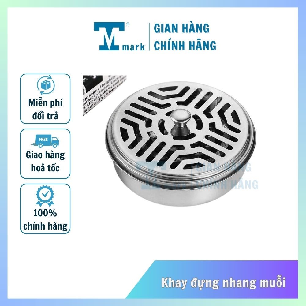 Hộp/Khay Đựng Nhang Muỗi Thép Không Rỉ Có Nắp Đậy An Toàn Cho Trẻ Em
