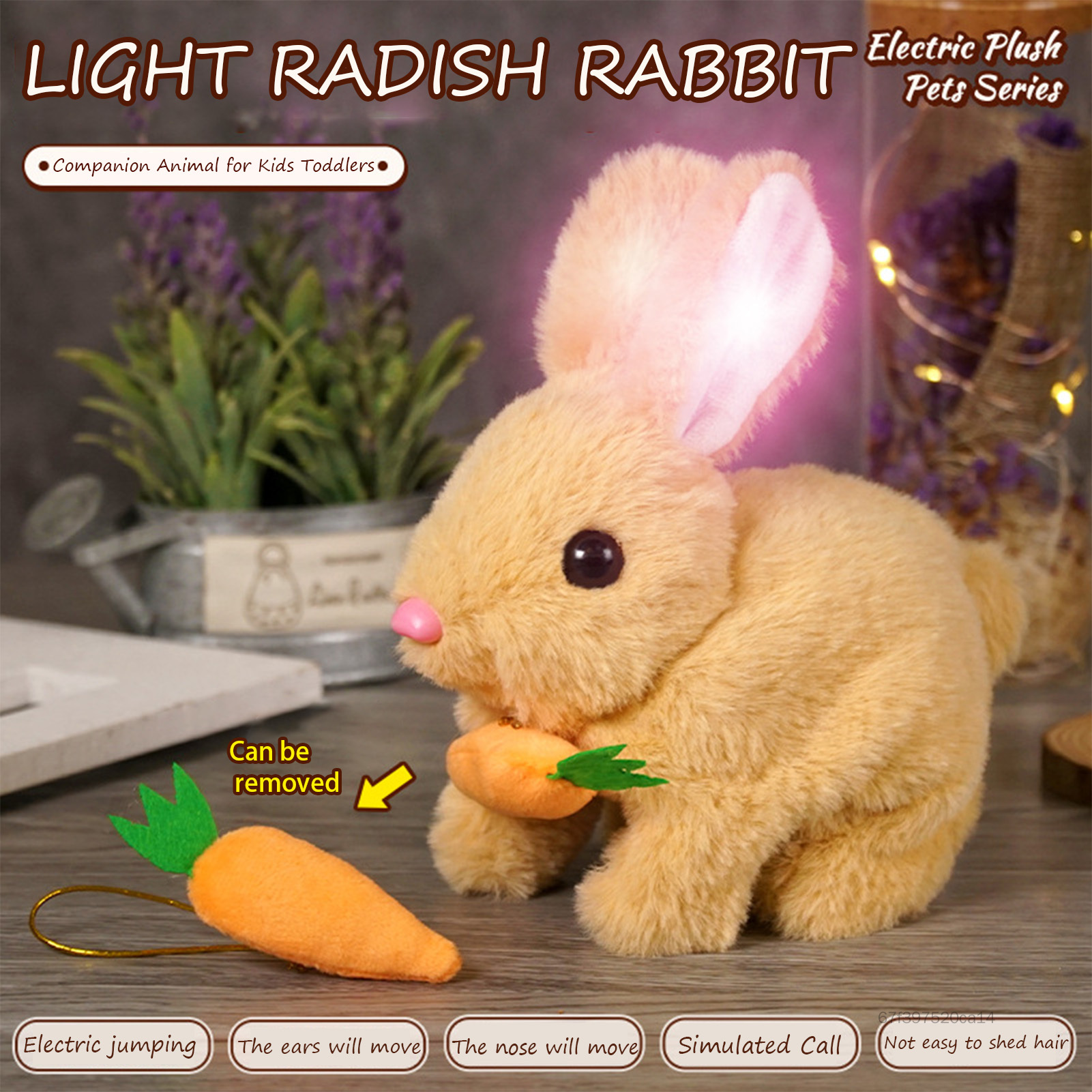 Bunny Toy thực tế Đồ chơi điện tử Thỏ tương tác thỏ Bunny dễ thương robot con thỏ đi bộ và âm thanh đồng hành động vật cho trẻ em PClub-VN