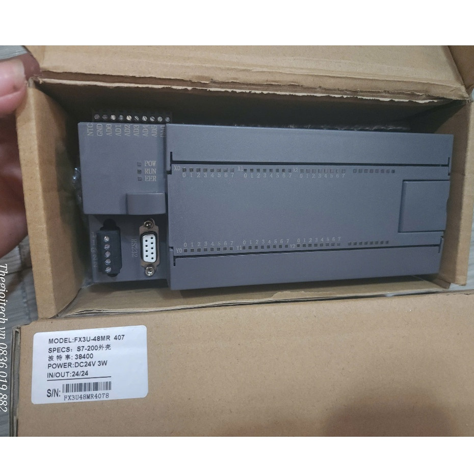 TH FANCO Mitsubishi GXWorks2, Bộ Lập Trình PLC FX3U 32MR FX3U-48MR FX3U-48MT 32MT 14MR RS232 RS485 RTC 6AD2DA FX1N - FX3U-48MR 4AD2DA 407