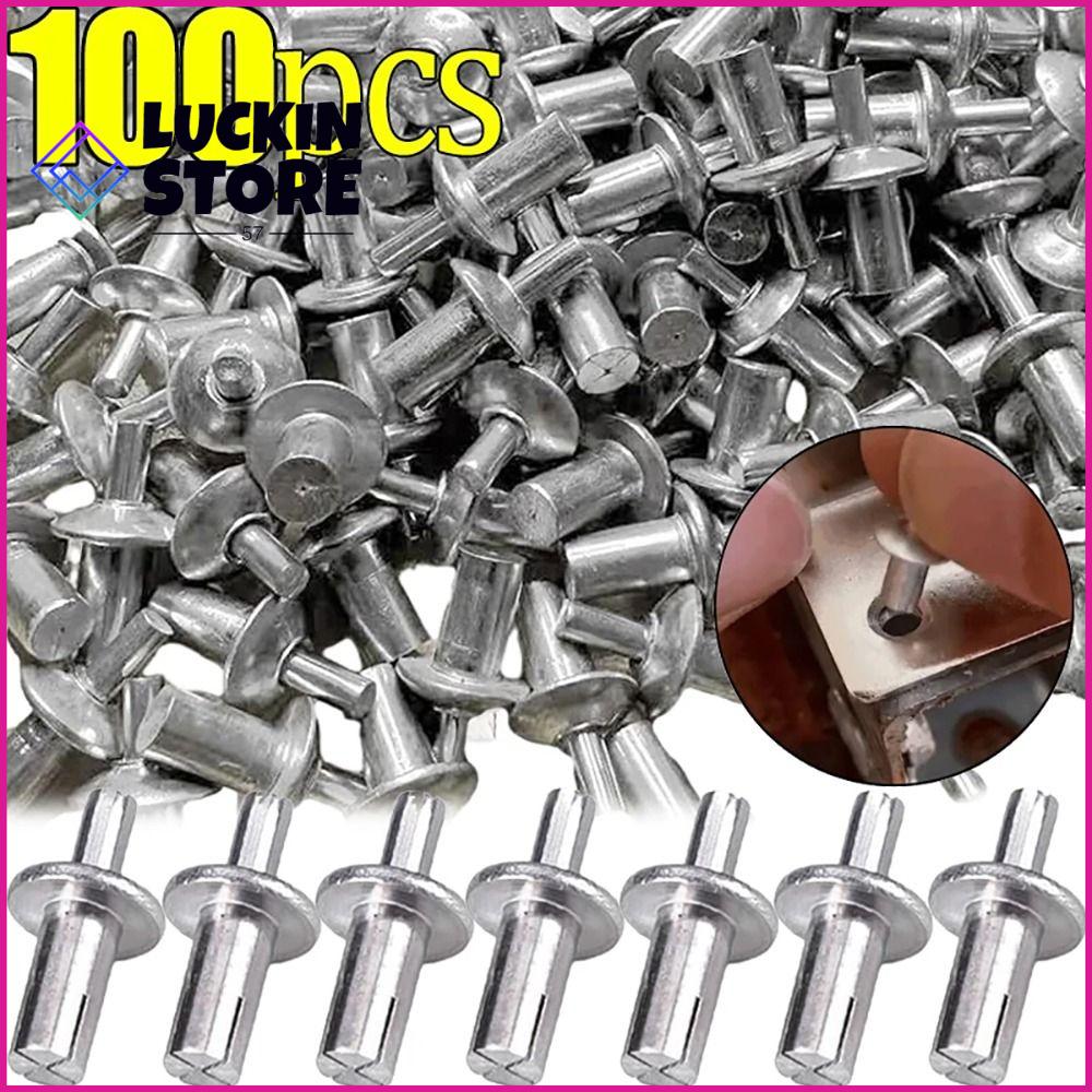 TREND 57SHOP 10/20/50/100Pcs Dụng cụ sửa chữa Vít mở rộng khai thác Chốt phần cứng Bộ gõ đầu Móng mở rộng Mới Lõi nhôm Đinh Tán mở rộng