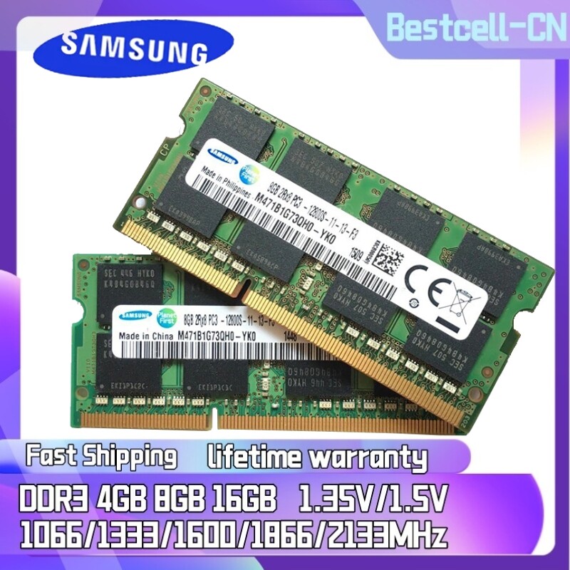 [Bảo hành 3 năm] (Giao hàng nhanh) Bộ nhớ chơi game máy tính xách tay Samsung DDR3 2GB 4GB 8GB 1333MHz 1600MHz 1866MHz SODIMM