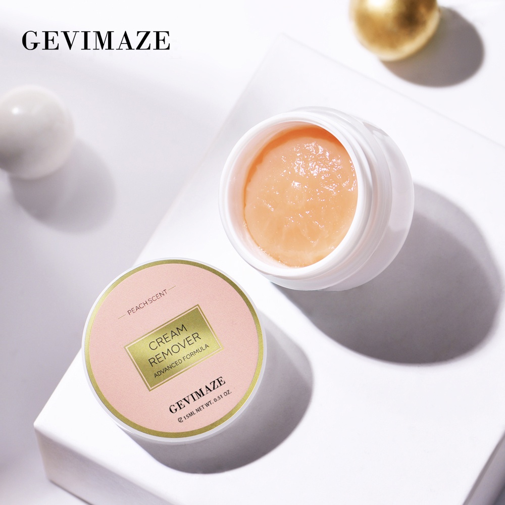 Gevimaze lông mi chuyên nghiệp loại bỏ keo 15ml trái cây tươi Đào Hương thơm Flavor Remover kem cho lông mi Công cụ phóng to không có kích thích Lash Kem làm sạch make up phụ kiện