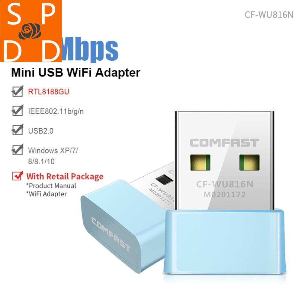 SPDD CF-WU816N. Bộ chuyển đổi WiFi USB mini 150Mbps 2.4G Thẻ mạng USB Nhỏ mini Bộ thu WiFi không dây Máy tính cá nhân/Laptop Giá 166,000 Đồng*Miễn phí vận chuyển