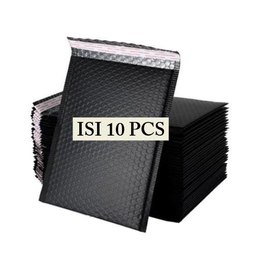 ISI 10 PCS Bubblemailer / Amplop Bubble Packing - Bubble Mailer Wrap Packing Warna Hitam