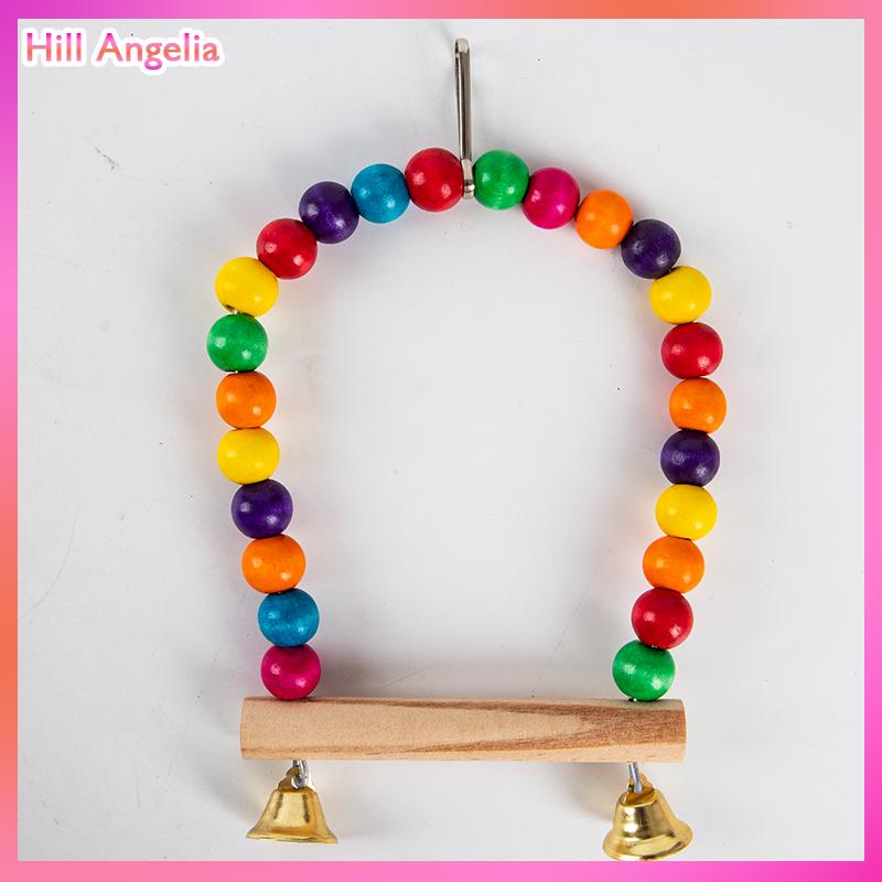 [Hill Angelia] Đồ chơi đu đưa Vẹt bằng gỗ tự nhiên lồng XÍCH ĐU cá rô treo chim hạt nhiều màu - 2