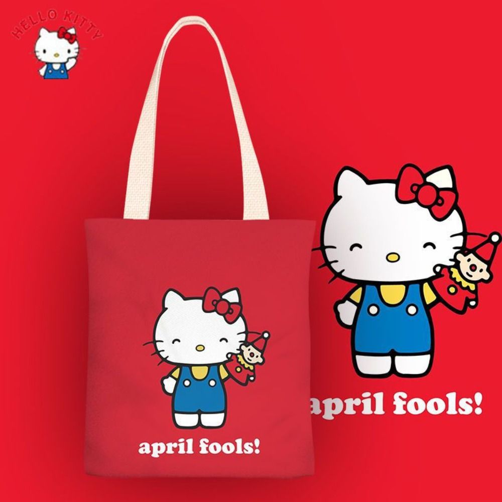 NIAOJIU Mèo kate Túi Vải Hello Kitty Hoạt hình Di động Túi tote Túi mua sắm Sức chứa lớn Túi xách đựng đồ Phụ nữ - 3