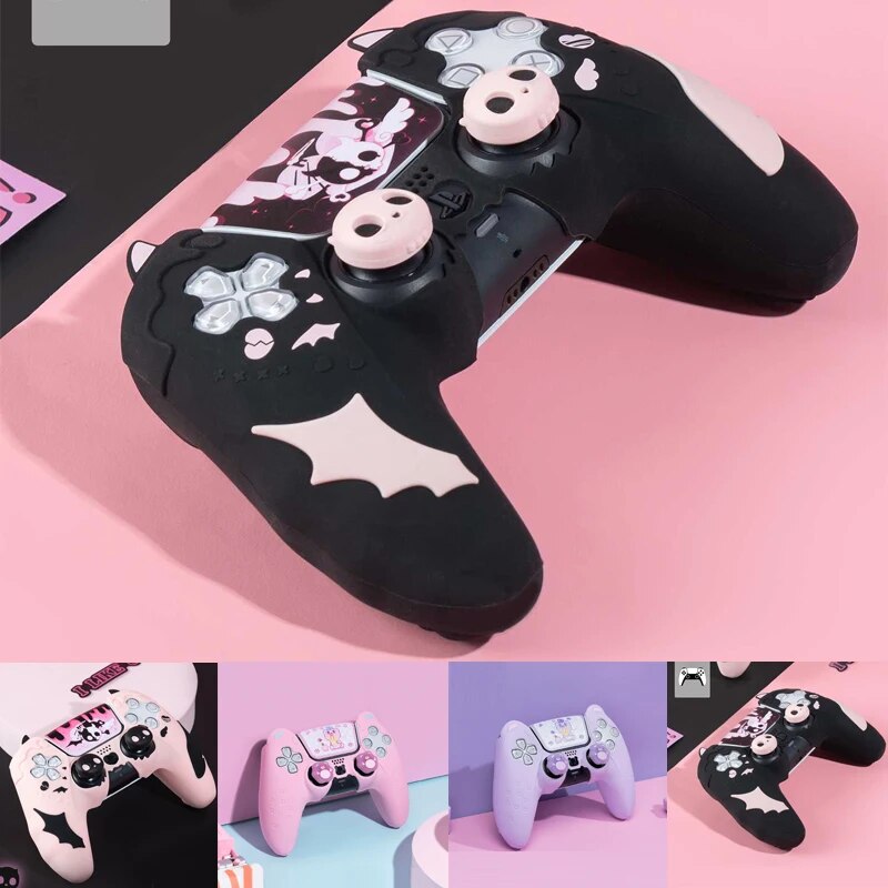 【Best-Selling】 Sweet Skull Silicone Skin Cover Gamepad Sticker Soft Case For Dualsense 5 Ps5 Controller Thumb Grip Cap Protector