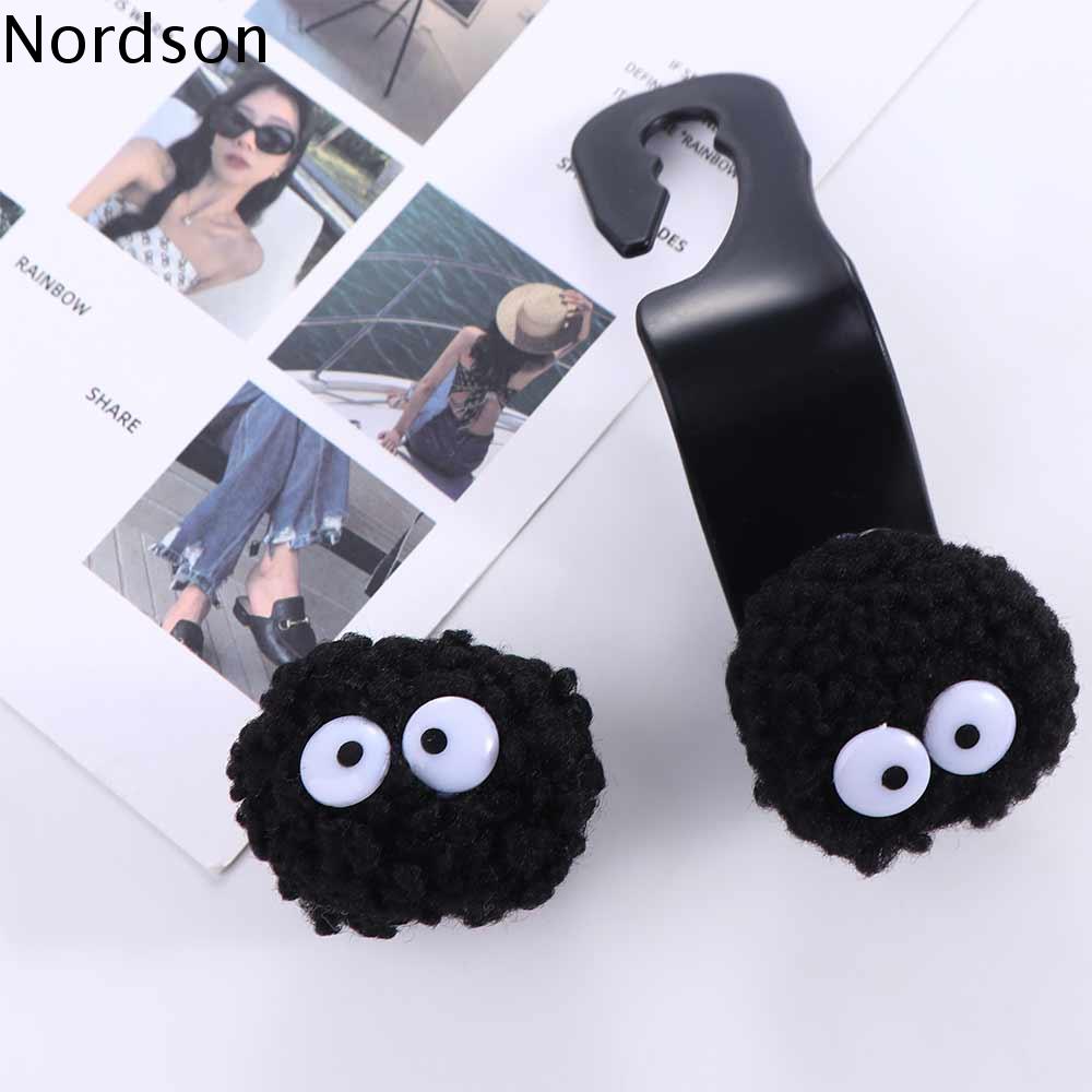 NORDSON Bóng Than nhỏ Móc giấu sau ghế ô tô Sắp xếp ô tô Vải nhung lông Móc treo xe nhỏ Đa chức năng Nhựa Móc ghế ô tô hình cầu bằng vải nhung lông Xe ô tô