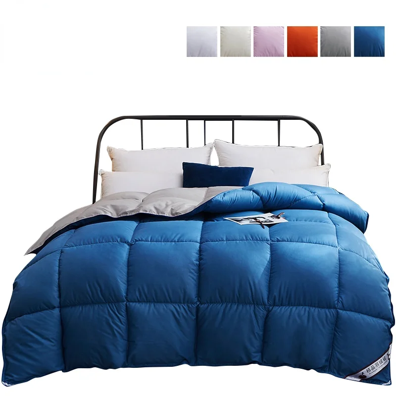 （household） Latest Comforter Winter Quilted Blanket Goose Down Duvet Quilt 100%Cotton Cover King Queen Blanket Size Twin Stitch одеяло ราคา  7,354 บาท*ส่งฟรี