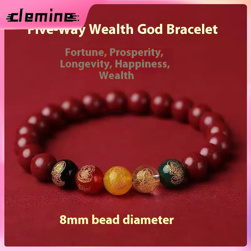 Clemine สร้อยข้อมือหินทรายแดงแท้ลายเทพเจ้าแห่งความมั่งคั่งสุดคลาสสิก