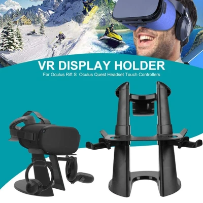 Vr Stand,Headset Display Holder and Station for Oculus Rift S Oculus Quest Headset Press Controllers