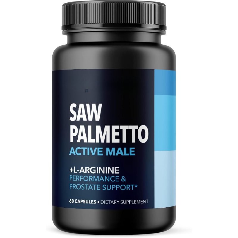Saw Palmetto 500mg and L-Arginine 500 mg - Health and Nitric Oxide Supplements for Men - 60 Count - 