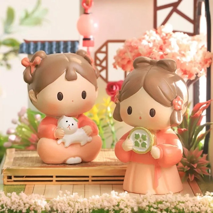 Triple W Couple Chinese Student Set (2PCS) Pajangan Meja Dekorasi Lucu
